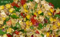 Sałatka z awokado, ryżu dzikiego, pestek i tofu-fety