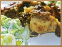 Zapiekanka farmerska - ziemniaki, bakłażan & pieczarki