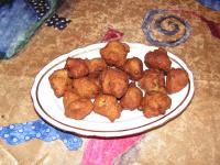 Mój falafel... bardzo mocno zmixowany, posiedzial swoje w blenderze