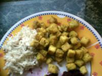 Chrupiące pieczone kosteczki tofu