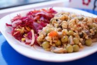 A'la risotto z pieczarkami i papryką