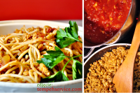 Spaghetti bolognese z tempehem