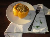 Papryka z brązowym ryżem z mikrofali