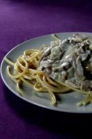 Spaghetti z boczniakami