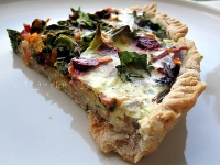 Quiche/tarta z botwinką i pieczarkami z cytrusową nutą