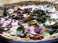 Quiche/tarta z botwinką i pieczarkami z cytrusową nutą
